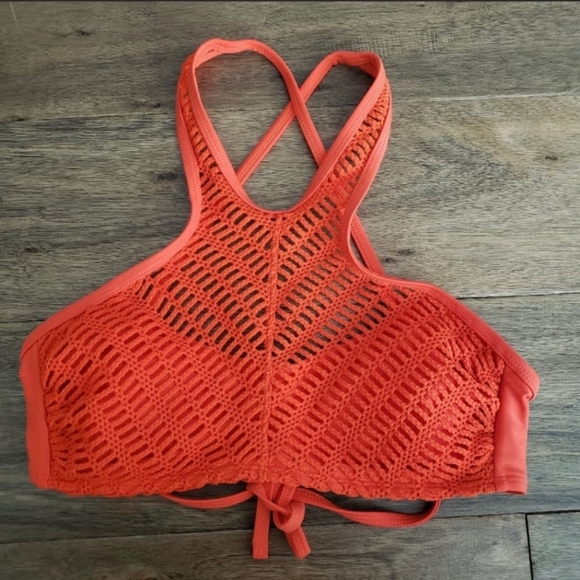 Xhilaration Knit Crochet Halter Bikini Top - Picture 3 of 4